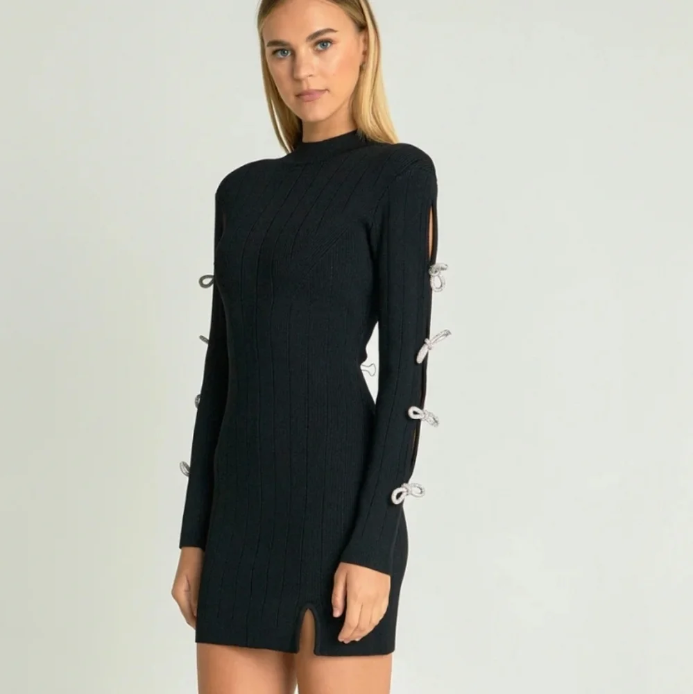 Endless Rose Rhinestone Bow Knit Dress - Picture 5 of 10